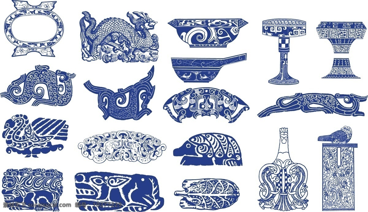 祭祀 青铜器 纹样 矢量 线描 文化艺术 传统文化