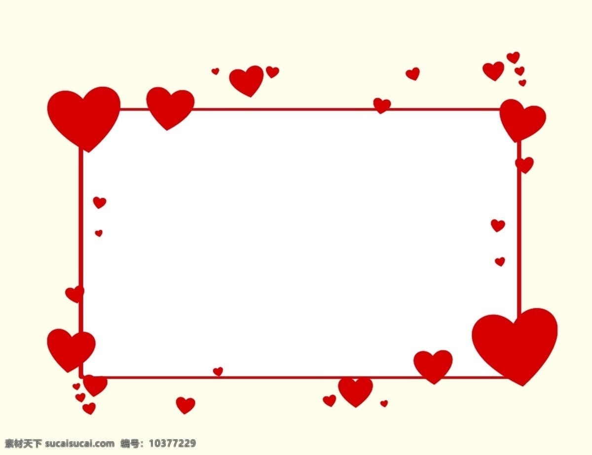 大红色 爱心 情人节 边框 框