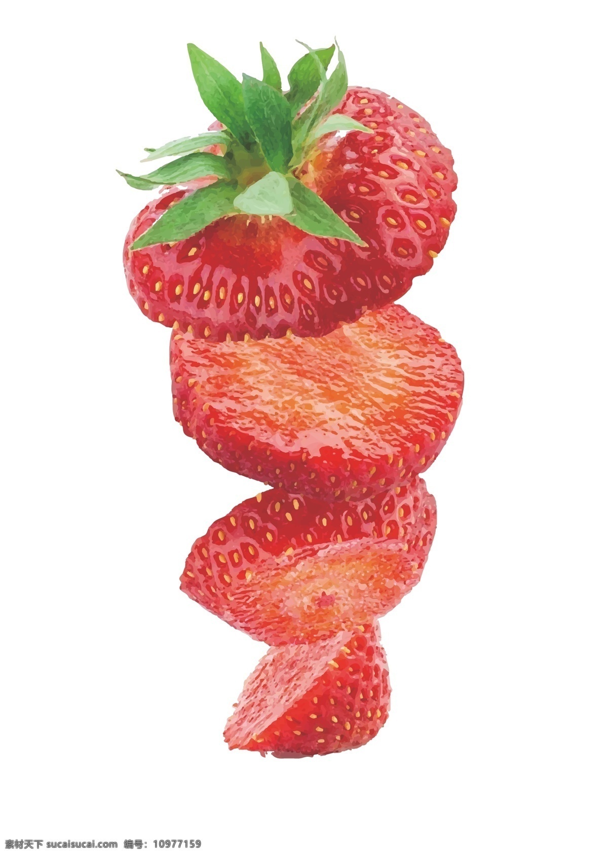 矢量草莓 矢量 草莓 草莓片 切片草莓 草莓形状 分层