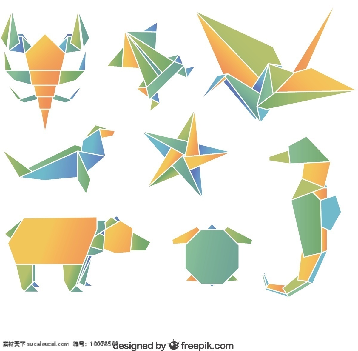 折纸封面模板 动物 折纸 日语 东方 传统 折叠