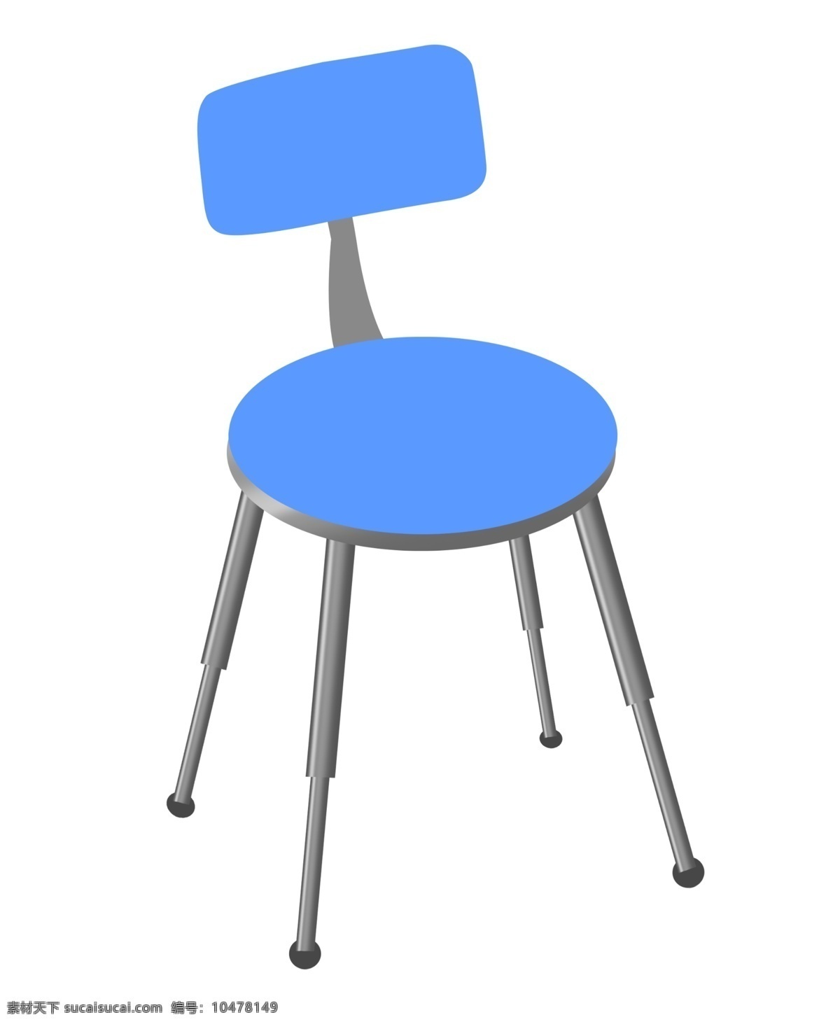一把 蓝色 椅子 插图 一把椅子 蓝色椅子 椅子插画 圆形椅子 靠背椅子 椅子插图 家具