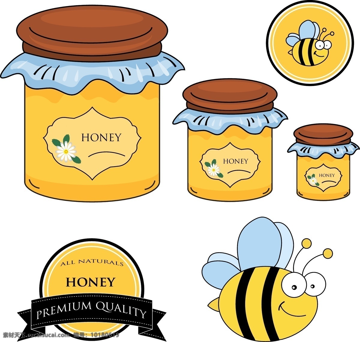 卡通 蜜蜂 蜂蜜 标签 模板下载 蜜糖 蜜罐 蜂蜜标签 卡通蜜蜂 蜂巢 餐饮美食 生活百科 矢量素材 白色