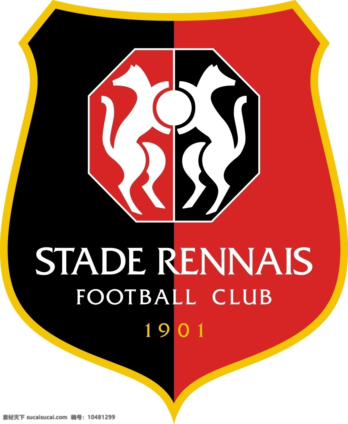 雷恩 足球 俱乐部 徽标 logo设计 比赛 法国 法甲 甲级 联赛 矢量图