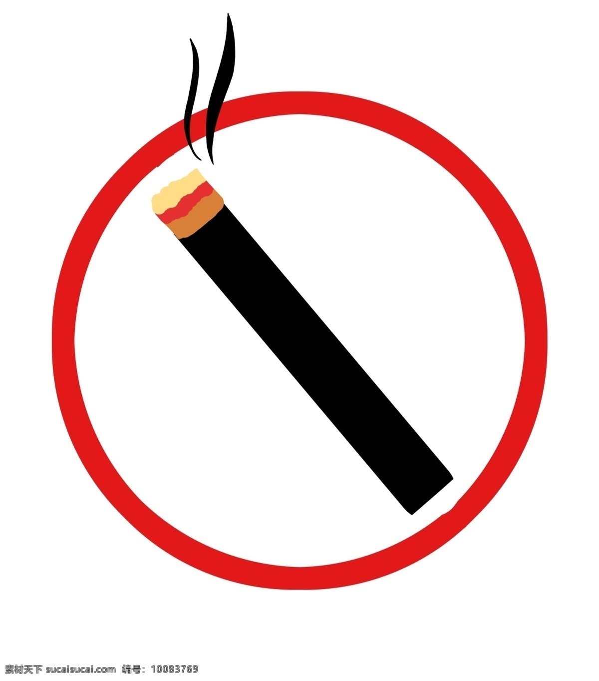 红色 禁止 吸烟 标志 圆形