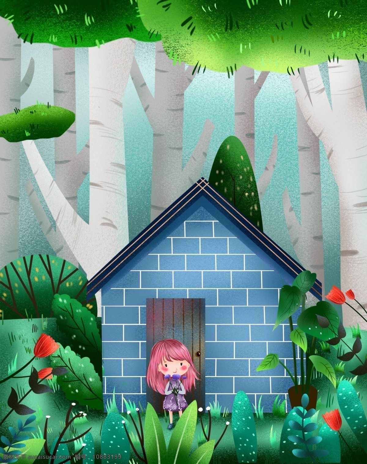 原创 小 清新 插画 谷雨 小清新 春天