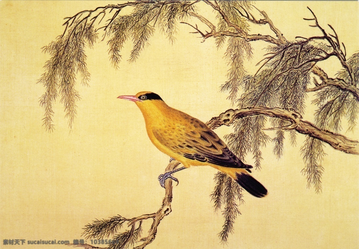 古典 黄鹂 鸣 翠 柳 效果图 中式 装饰画 柳树 壁纸 墙纸 挂画