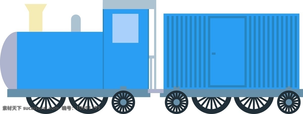蓝色 蒸汽 火车 插画 蒸汽火车 铁轨 卡通小火车 轨道车 古典 蓝色火车 彩绘 可爱 小 小火车玩具
