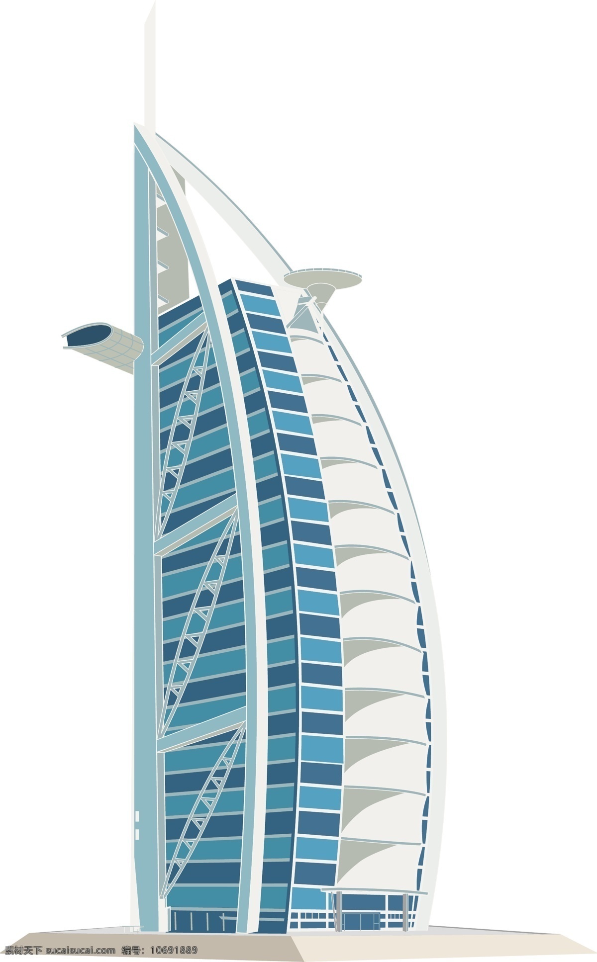 迪拜 帆船酒店 矢量 标志性建筑