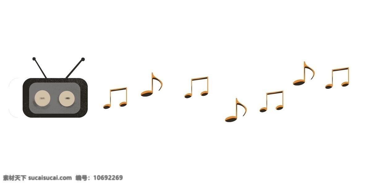 音符 符号 分割线 插画 录音机 播放机分割线 音符符号 声音 创意分割线