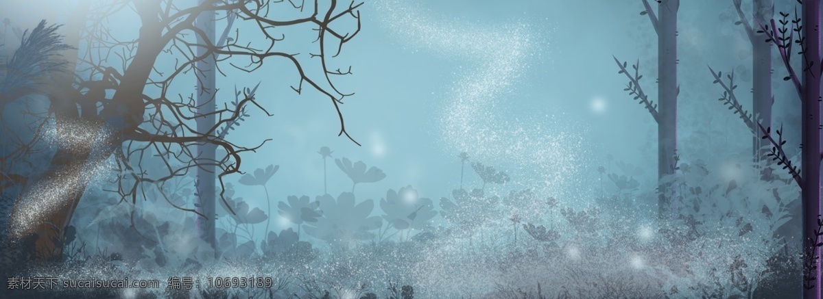 和谐 蓝色 森林 背景 夜景 简约 唯美 文艺 清新 质感 纹理
