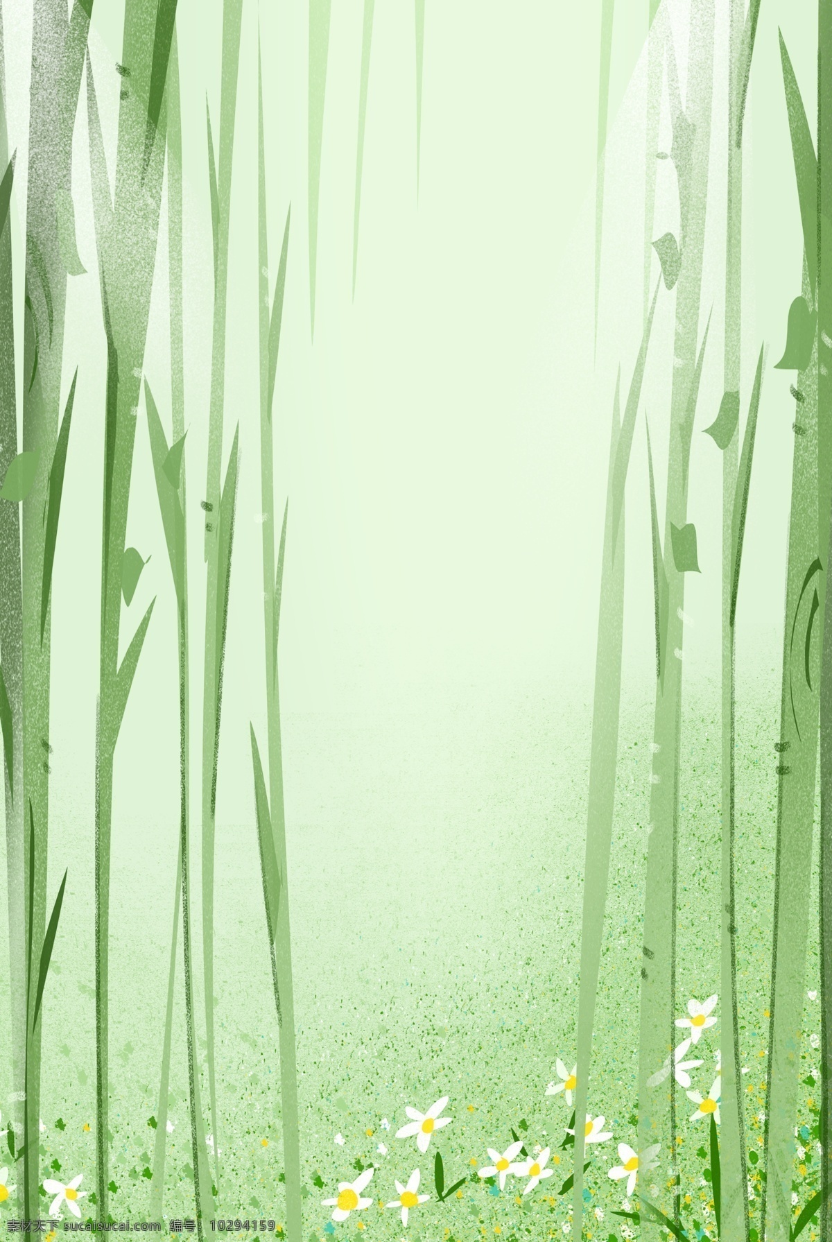 清新 手绘 夏日 森林 插画 背景 夏日背景 森林插画背景 绿色背景 通用背景 手绘背景