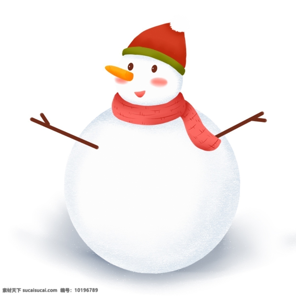 手绘 卡通 白色 雪人 原创 元素 冬季 帽子 设计元素 围巾 原创元素