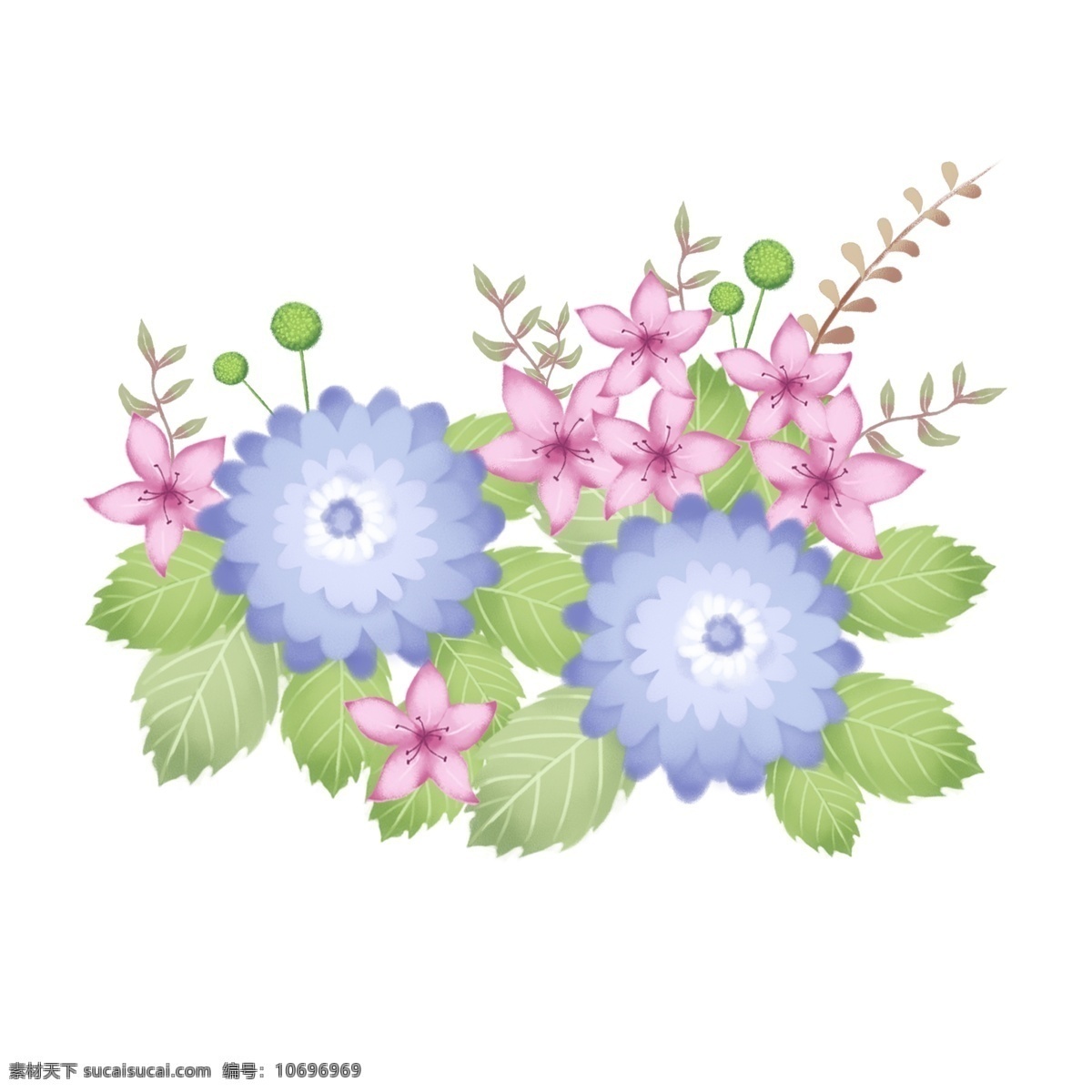 球花 装饰 手绘 清新 唯美 卡通 花卉 植物 花束 花朵 手绘花 生日 花 节日 约会