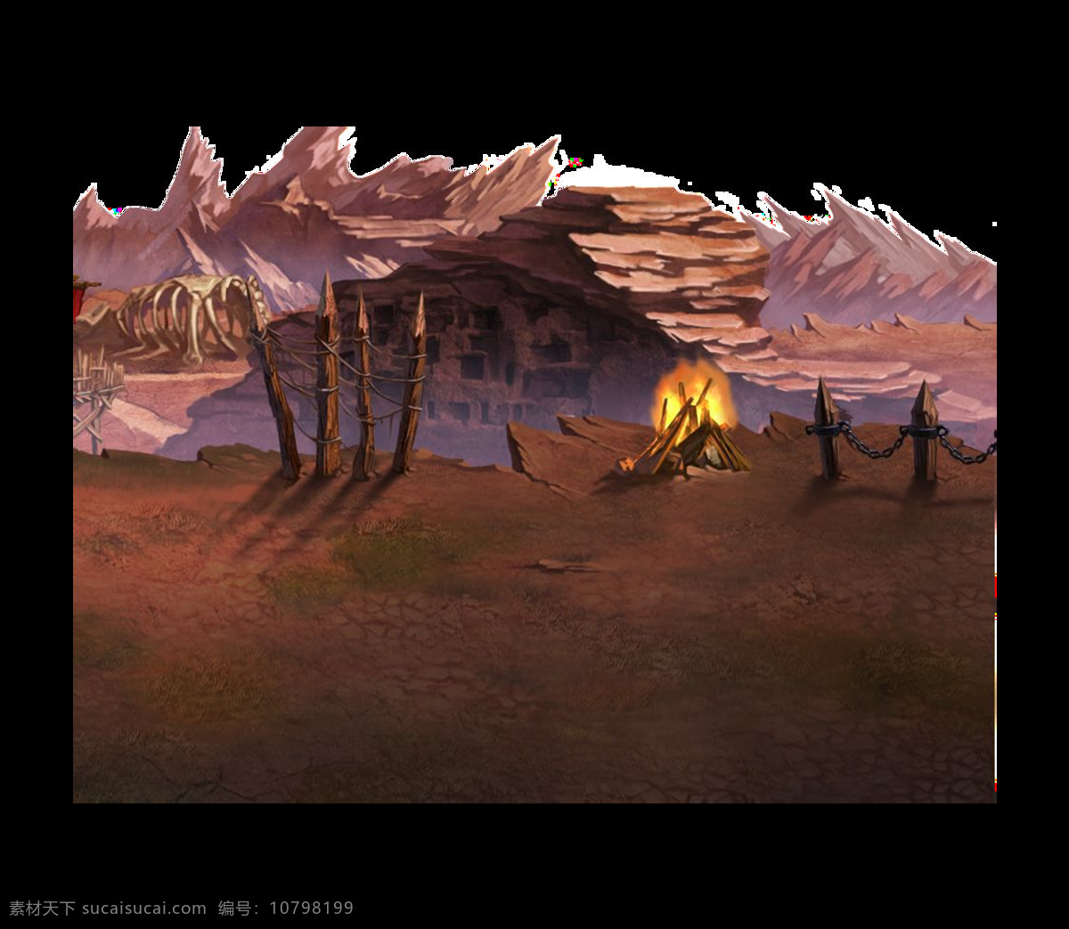 游戏场景 群山 插画 元素 png元素 海报 免抠元素 山地 透明元素 游戏元素