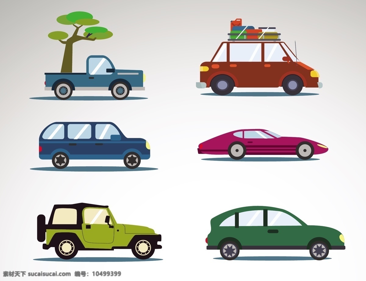 各种 汽车 图标 集合 平面设计 自由 向量 汽车图标 小车 矢量图