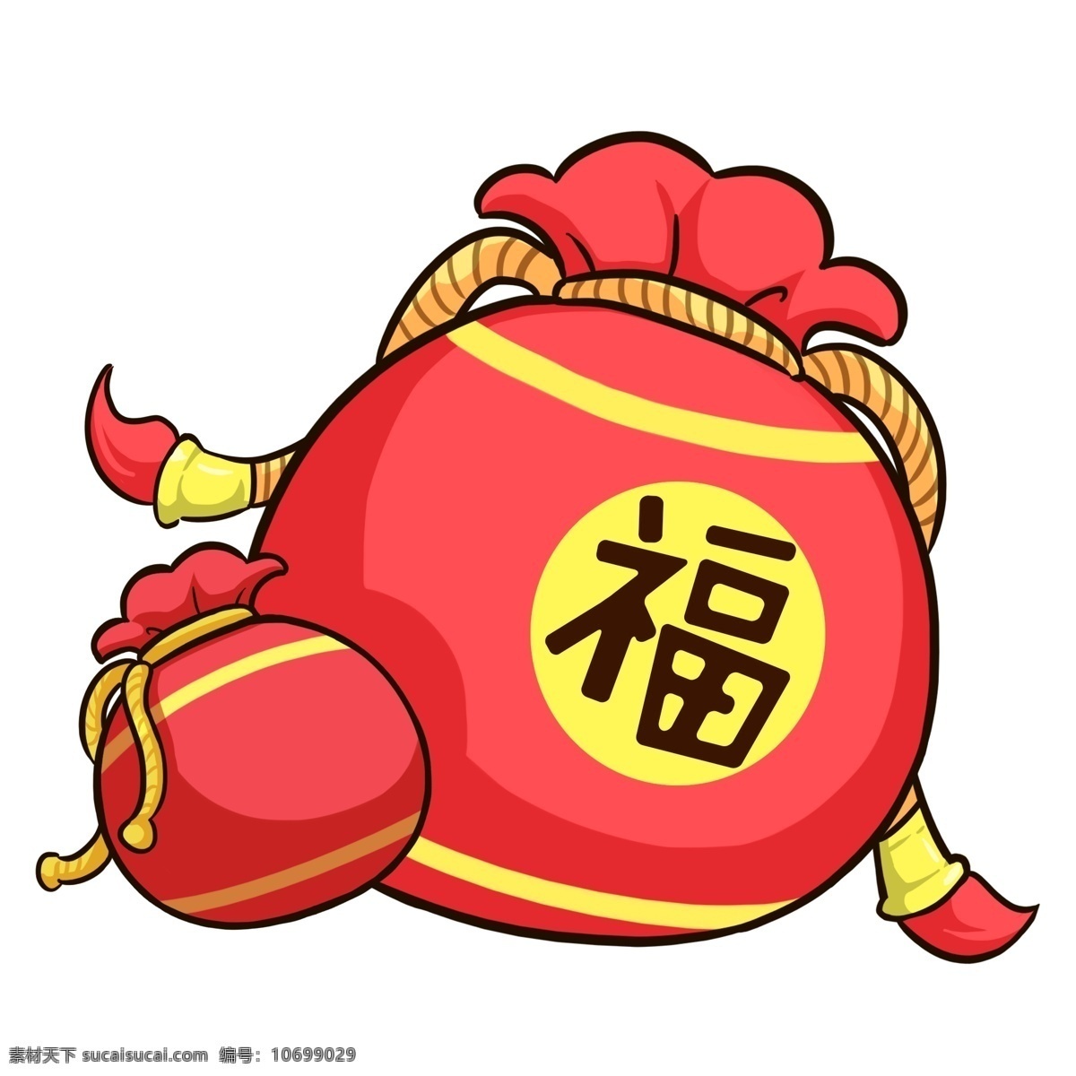 卡通 喜庆 新年 福 袋 福袋 中国风 红色 红色福袋 手绘福袋 春节 2019年 猪年 快乐