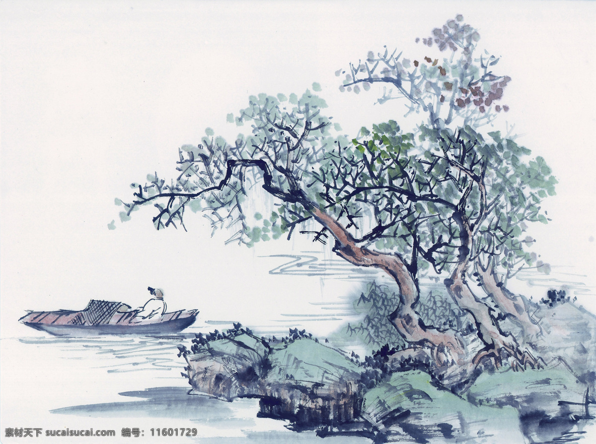 古画 水墨 山水画 中国画 移门腰线 底纹 文化艺术 绘画书法