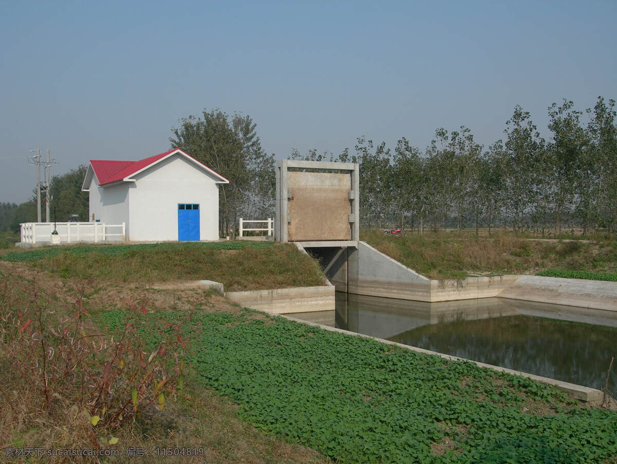 提水 泵站 农业 田园风光 自然景观 提水泵站 提灌 打水 灌溉 矢量图 日常生活