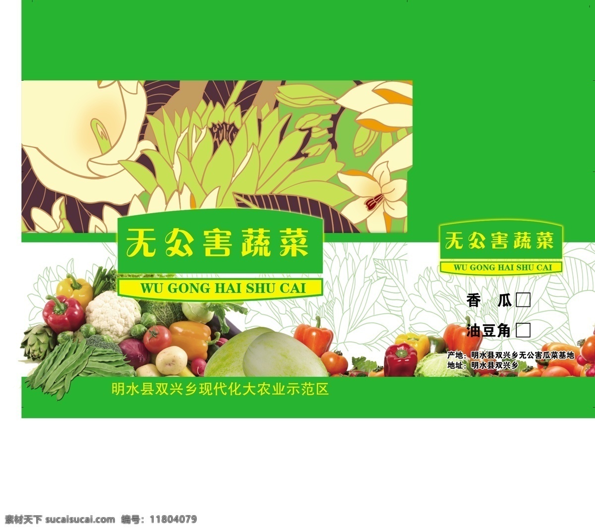 蔬菜 包装 包装设计 大花 广告设计模板 绿色 蔬菜包装 水果 平面图 礼箱 源文件 风景 生活 旅游餐饮