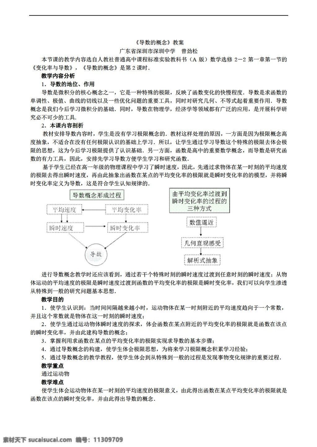 数学 人教 新 课 标 a 版 选修 章 导数 概念 教学设计 选修22 教案