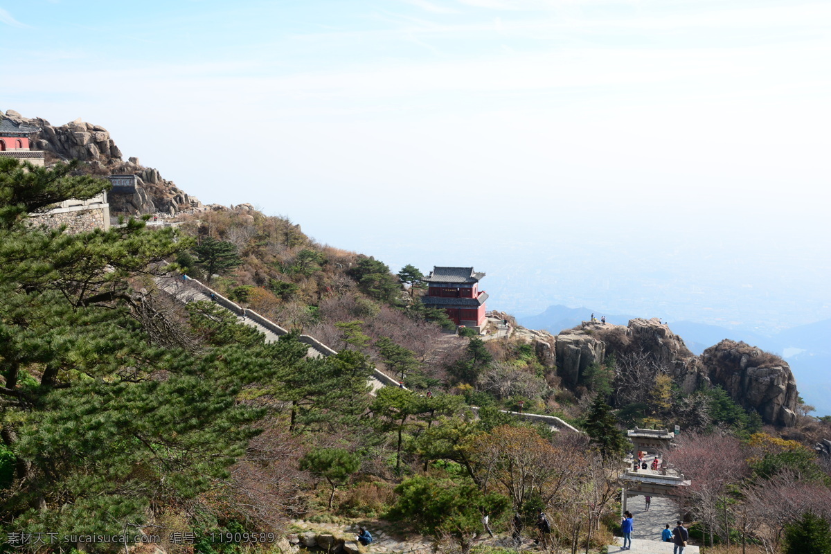 山东省 泰安市 泰山 山顶 山水风景 俯视 远望眺望 五岳独尊 国内旅游景点 景区摄影 花草树木 风景名胜 旅游摄影 国内旅游