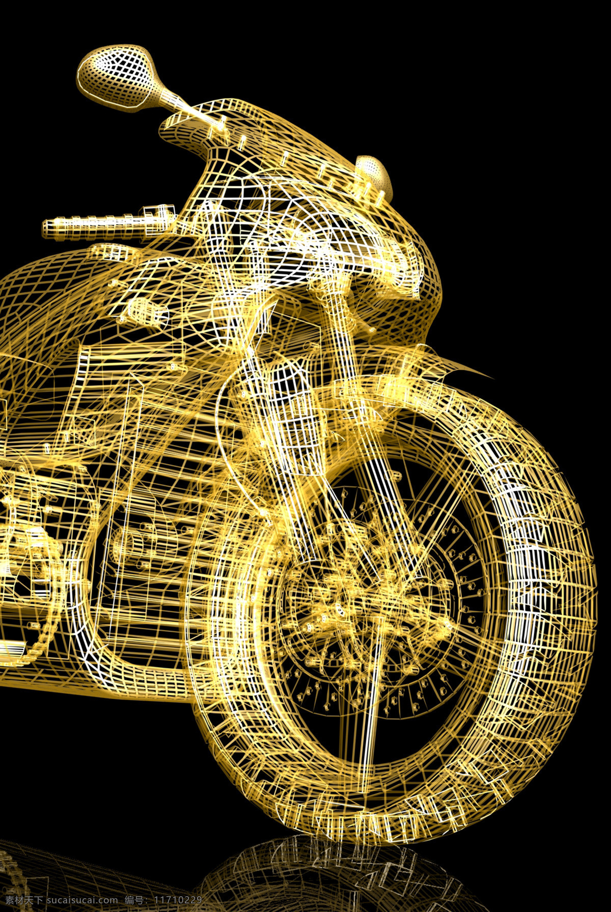 黄色 科技 摩托车 3d摩托车 立体摩托车 赛车 动感摩托车 机车 交通工具 其他类别 现代科技