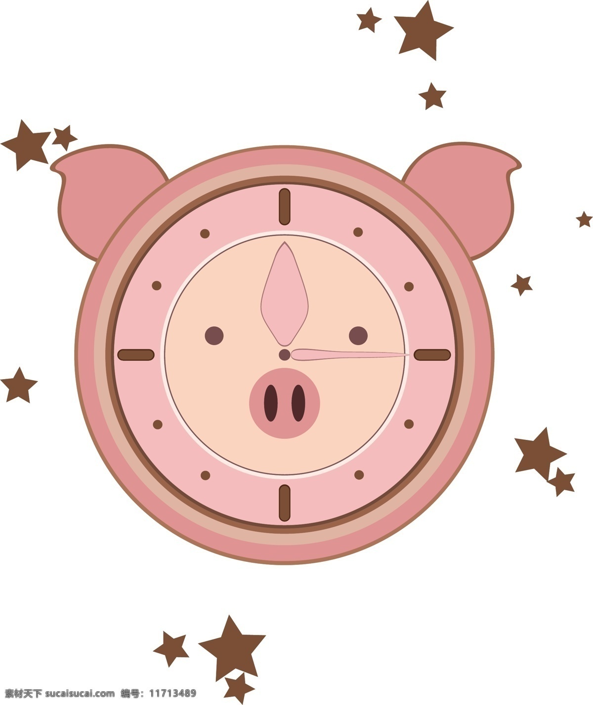 元素 生活用品 小 猪 钟表 小猪钟表 粉色小猪 卡通钟表 设计元素