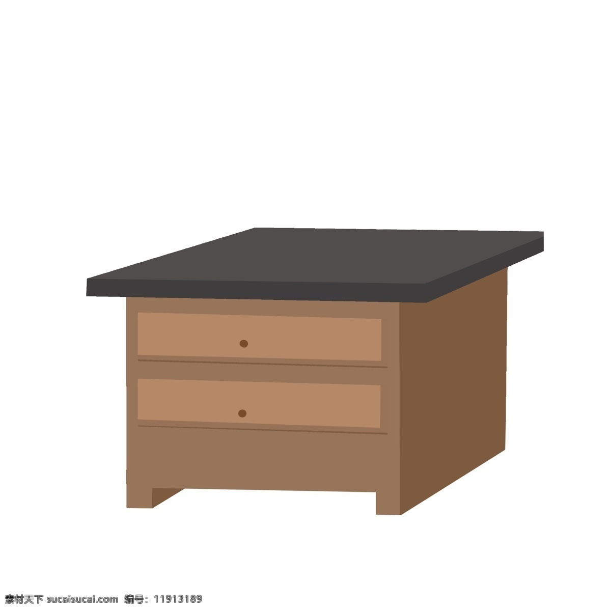 棕色 床头柜 家具 插画 棕色小柜子 插图 家具插画 床头柜子 柜子 深色柜子 棕色柜子 抽屉