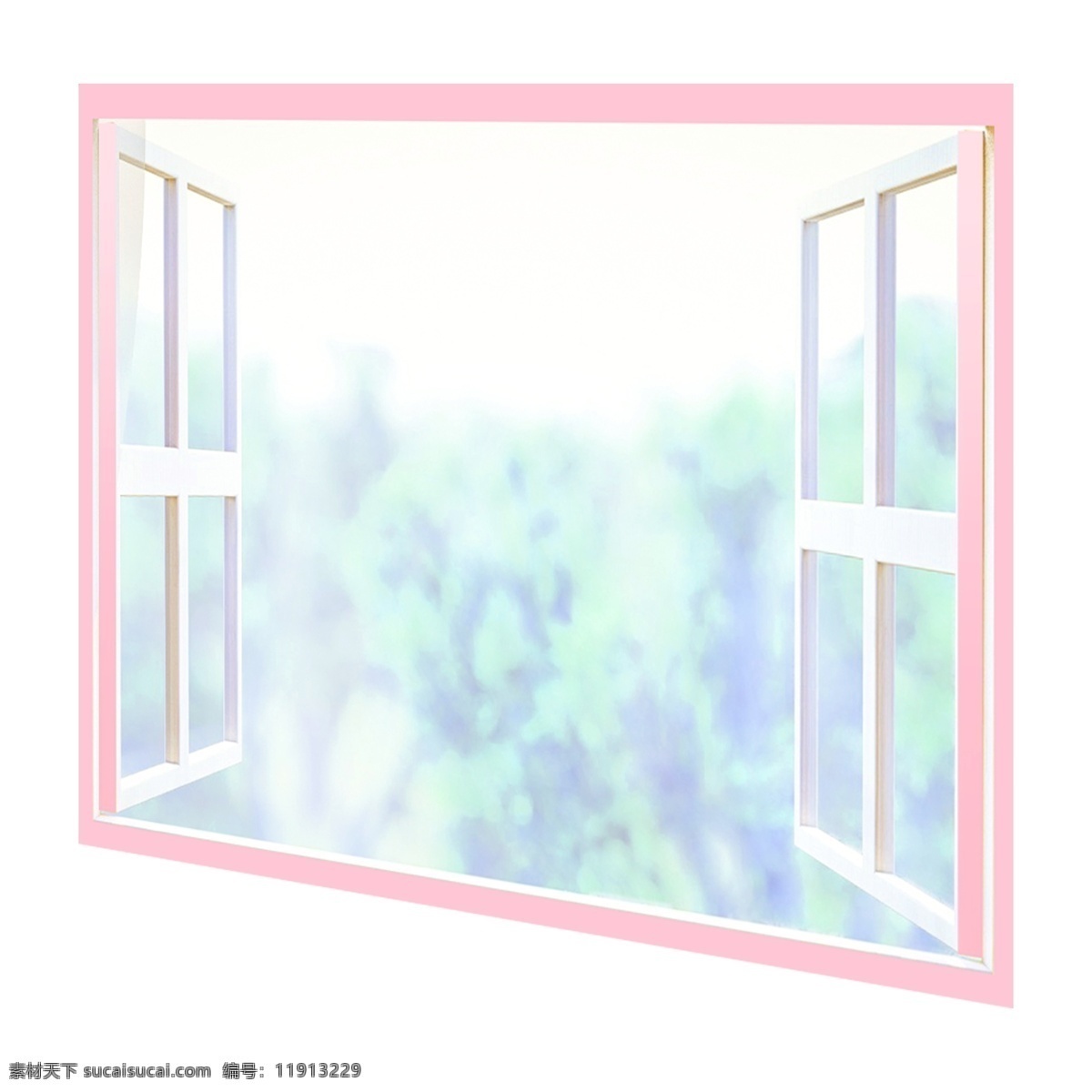 粉色 绿色 清新 淡雅 唯美 窗户 风景 窗外 免 扣 免扣 梦幻 自然 打开的窗户 打开 看到 外面