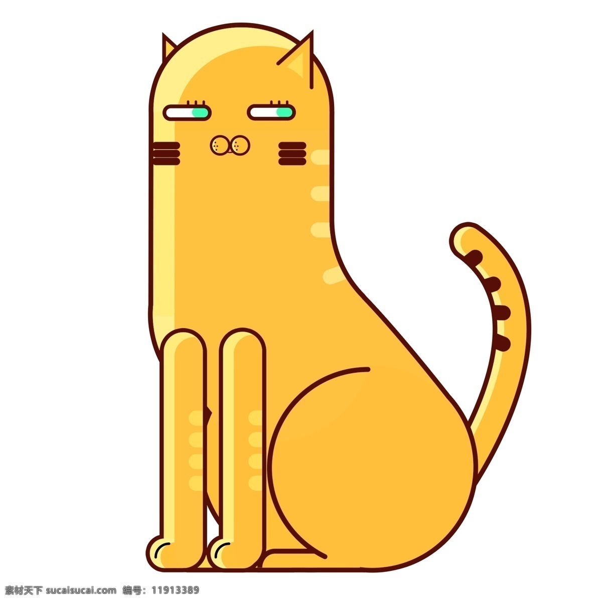可爱 黄色 猫咪 卡通 可爱猫咪 黄色猫咪 坐着的猫咪 大胖猫咪 宠物猫咪 卡通猫咪 手绘猫咪 简约手绘猫咪