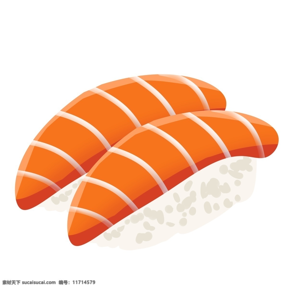 卡通海鲜寿司 寿司 三文鱼 食物