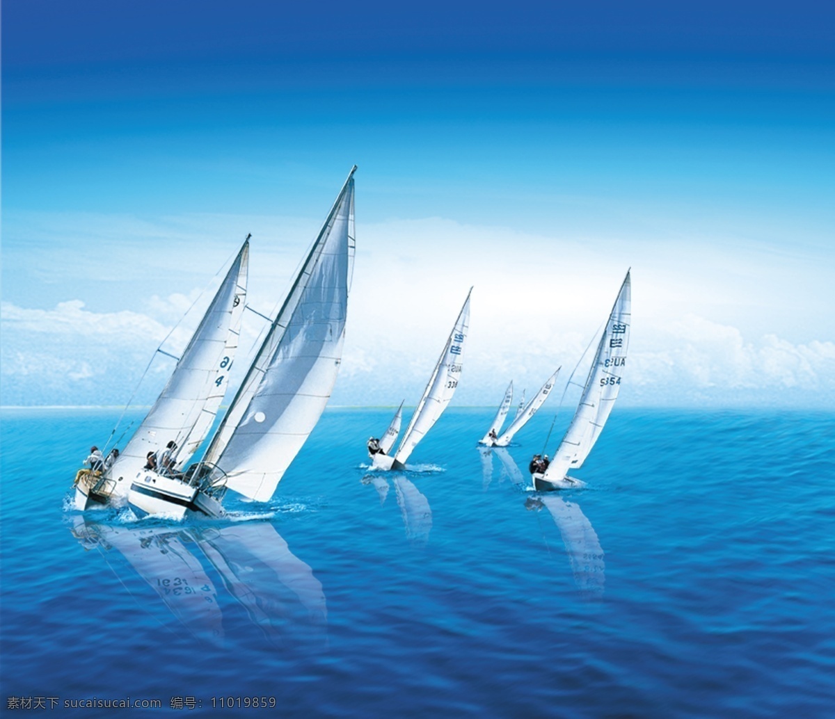 帆船 群帆 海洋 波浪 比赛 天空 企业文化 文化艺术 体育运动