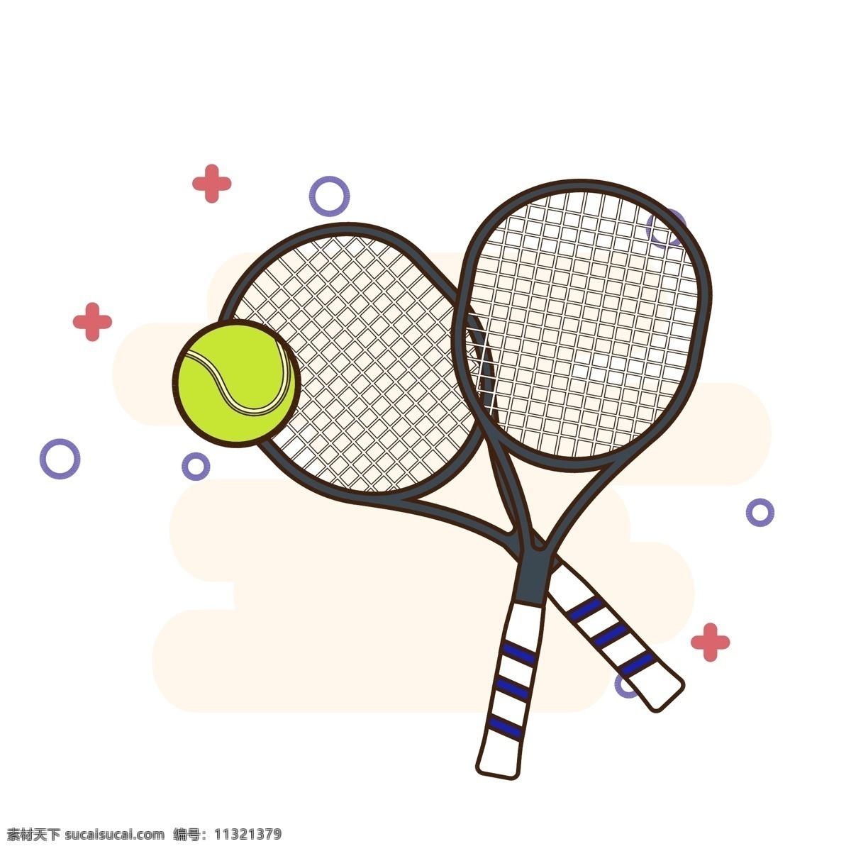 原创 矢量 卡通 网球 商用 网球拍 运动 锻炼 体育