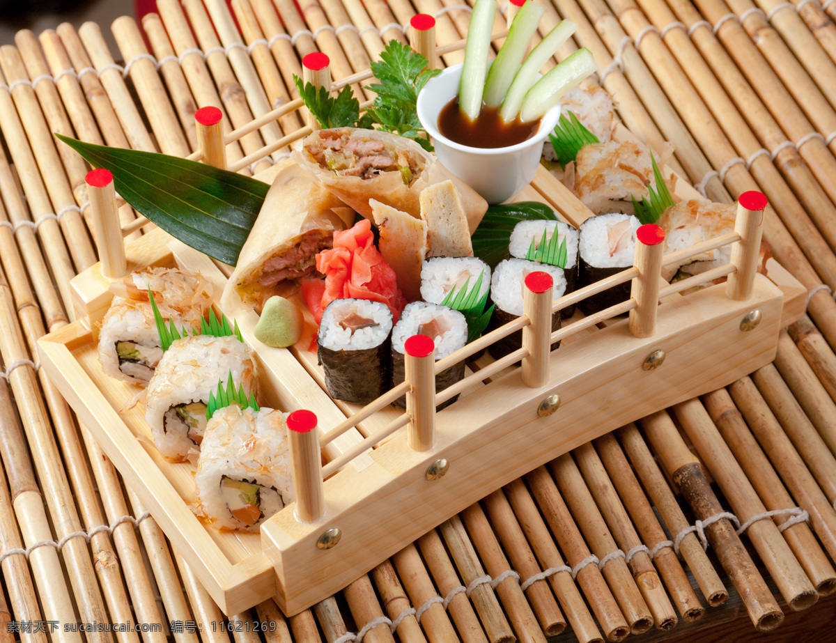托盘 里 美味 寿司 食物 日本料理 外国美食 餐饮美食