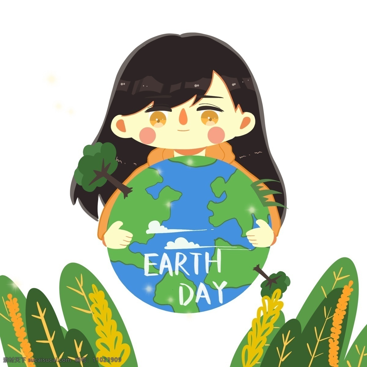 世界 地球 日暖 色系 插 画风 小女孩 抱 着地 球 免 抠 世界地球日 暖色系 插画风 保护地球 地球日 关灯一小时 呵护地球