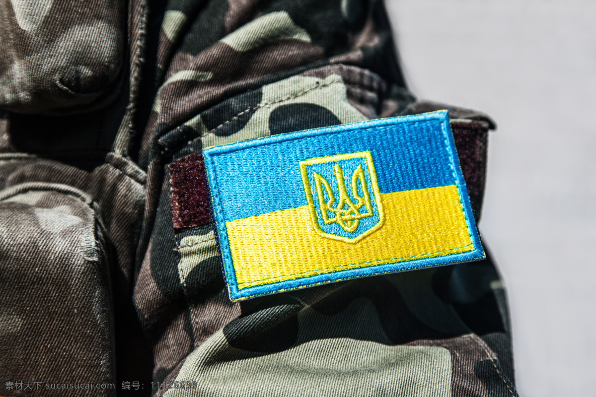 乌克兰 国旗 袖章 乌克兰国旗 军装 军人 城市风光 环境家居 黑色