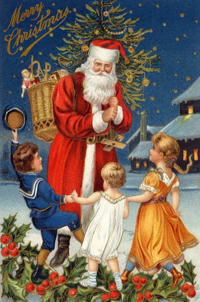 圣诞节 油画 圣诞 圣诞老人 圣诞礼物 节日 儿童 小孩 老人 礼物 礼品 怀旧 复古 圣诞节油画 绘画书法 文化艺术