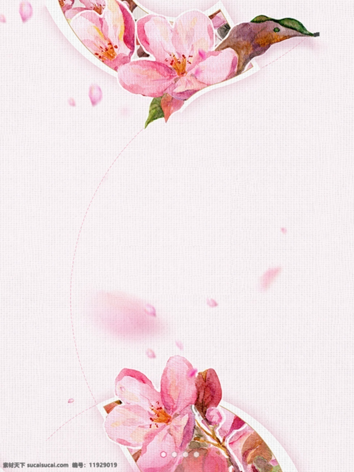 粉色 花朵 叶子 线条 虚线 飘落 花瓣 广告 背景 粉色花朵 飘落花瓣 广告背景素材 展架素材