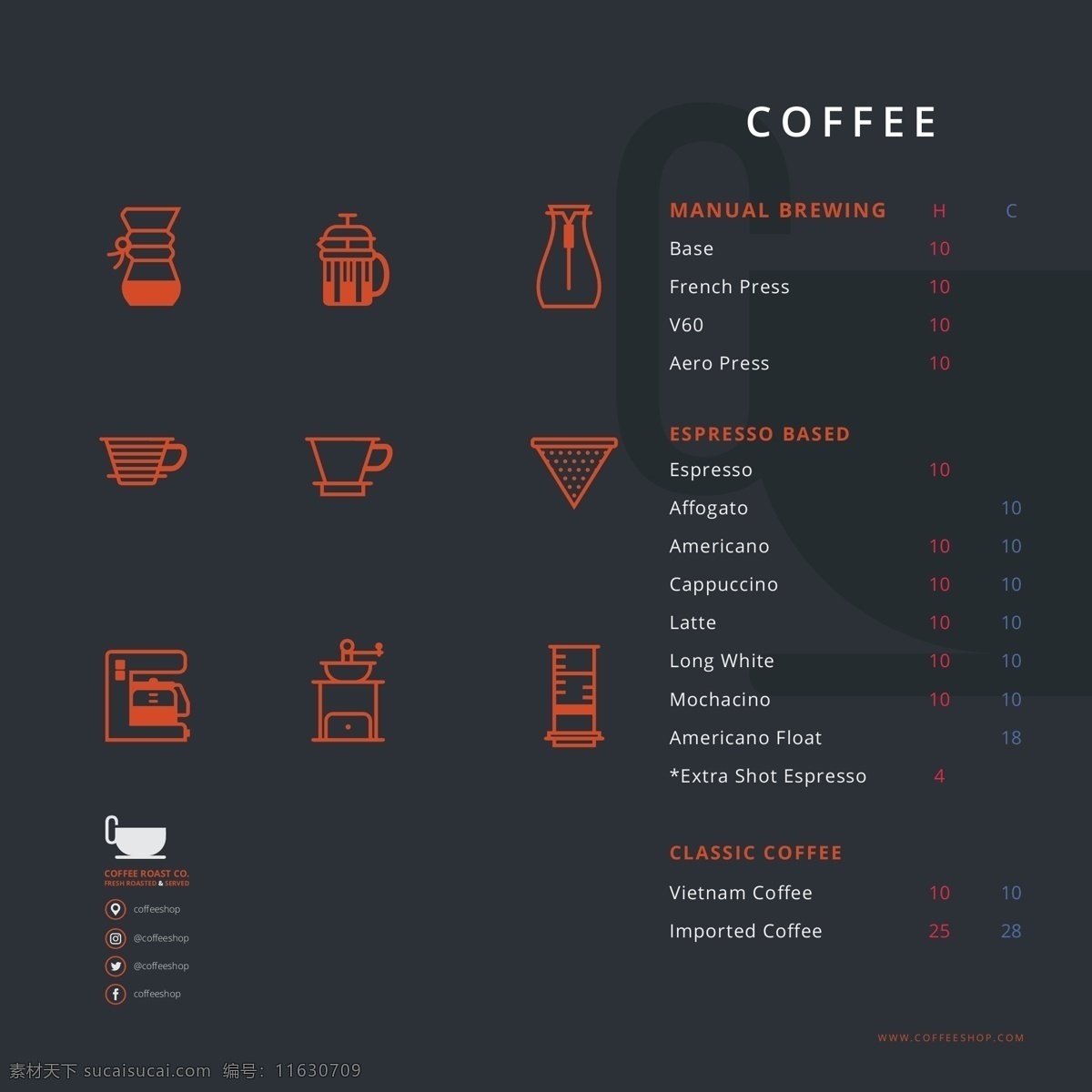 咖啡 菜单 图形 价格表 饮料 酒水 菜单菜谱 可编辑 矢量剪影