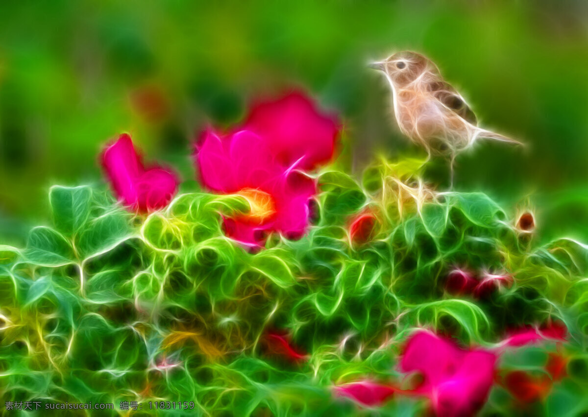 植物 眩光 花鸟 艺术 家居装饰素材 无框画