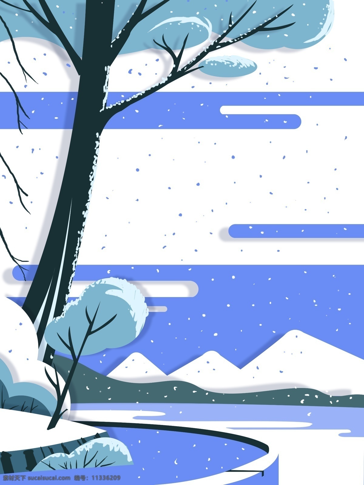 彩绘 大雪 节气 雪景 背景 二十四节气 中国风 雪地 冬季 小雪 24节气 大雪背景素材