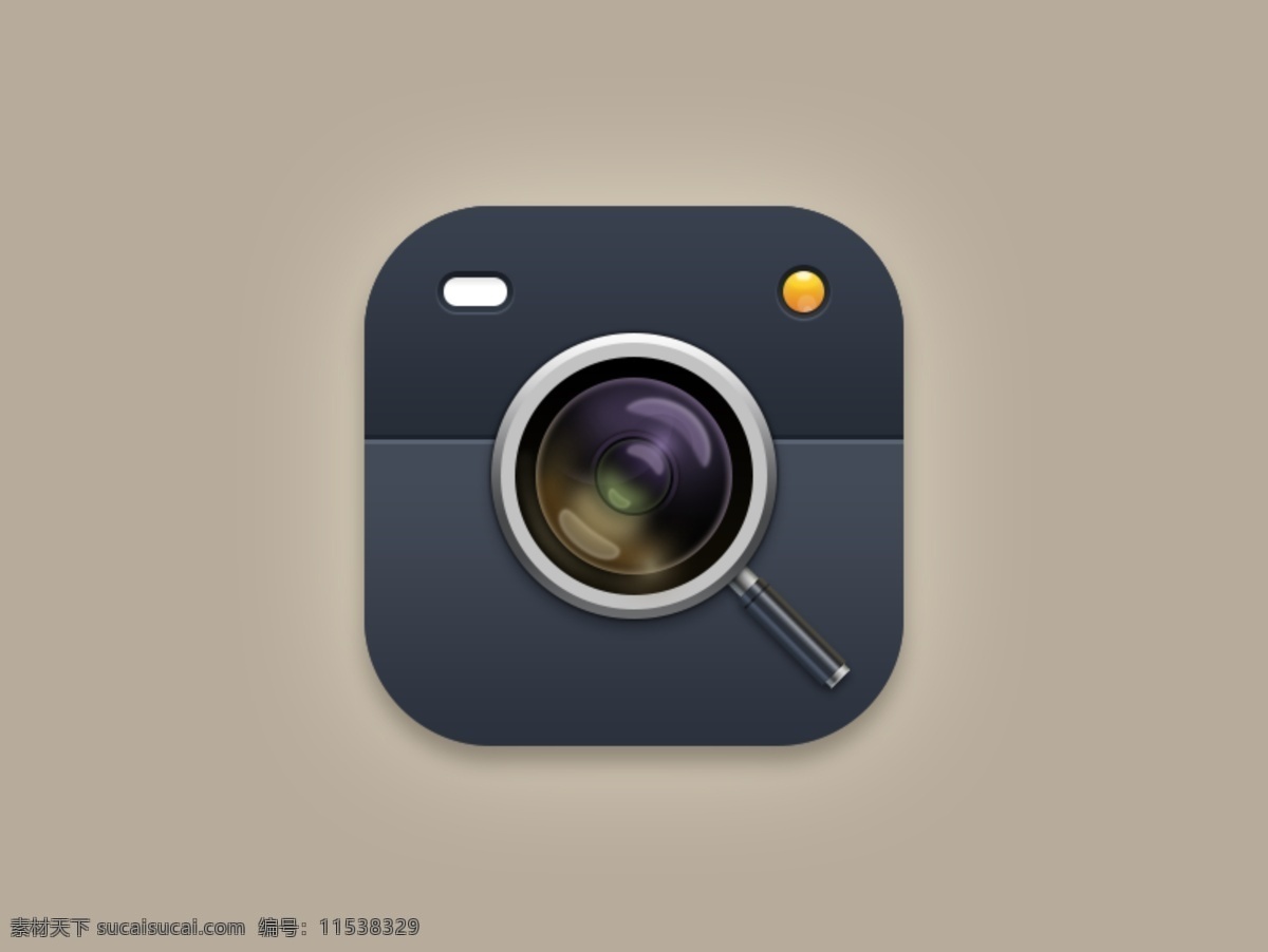 照相机 放大镜 图标 设计素材 icon 摄像机 app ui 界面 3d图标 拟物图标