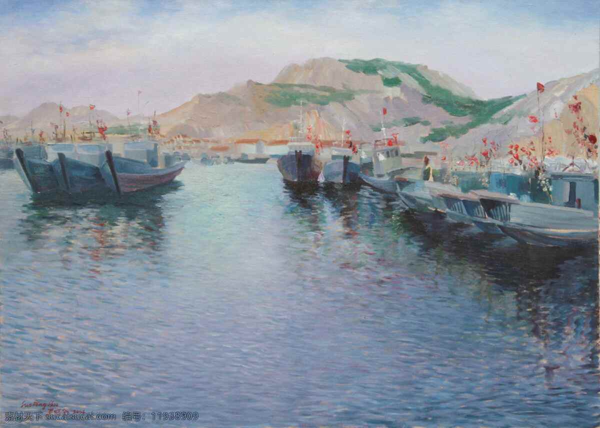 湖水 美丽 景色 高清风景油画 油画 湖水美丽景色 装饰素材