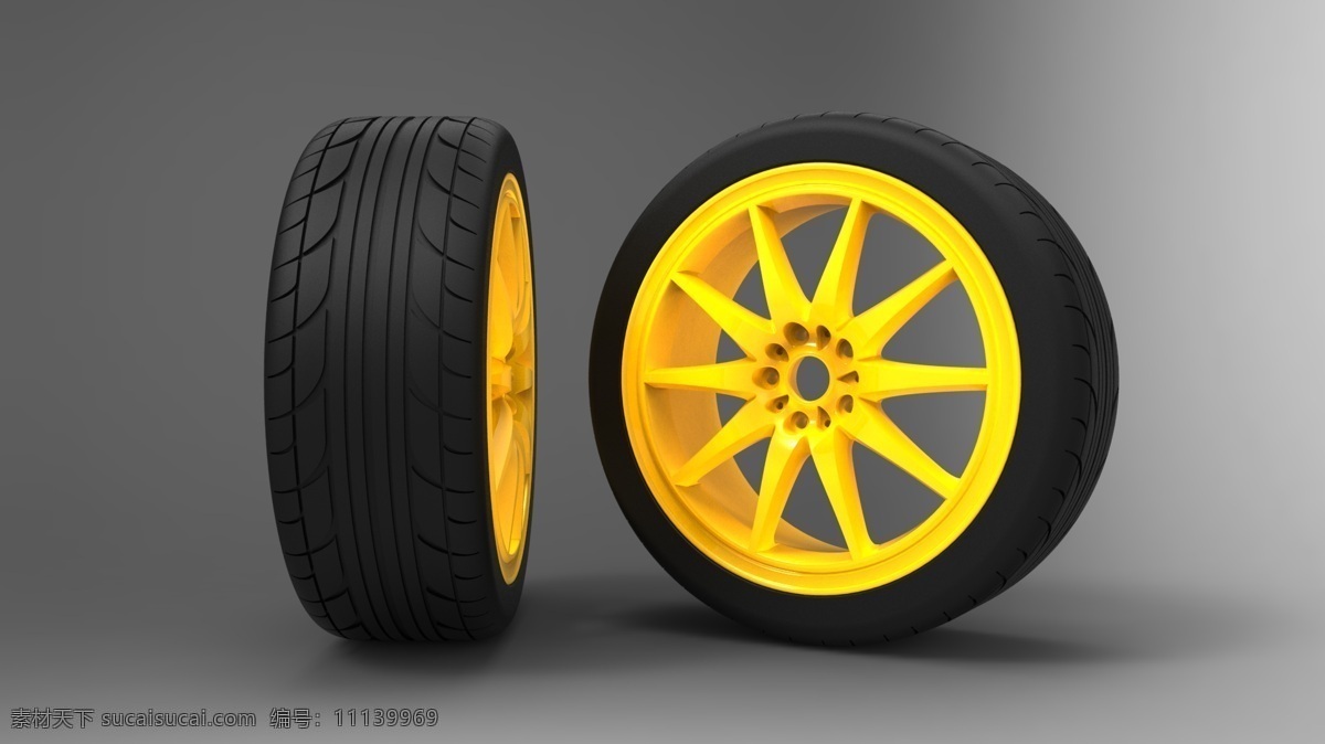 轮辋 轮胎 工业设计 建筑 汽车 3d模型素材 其他3d模型