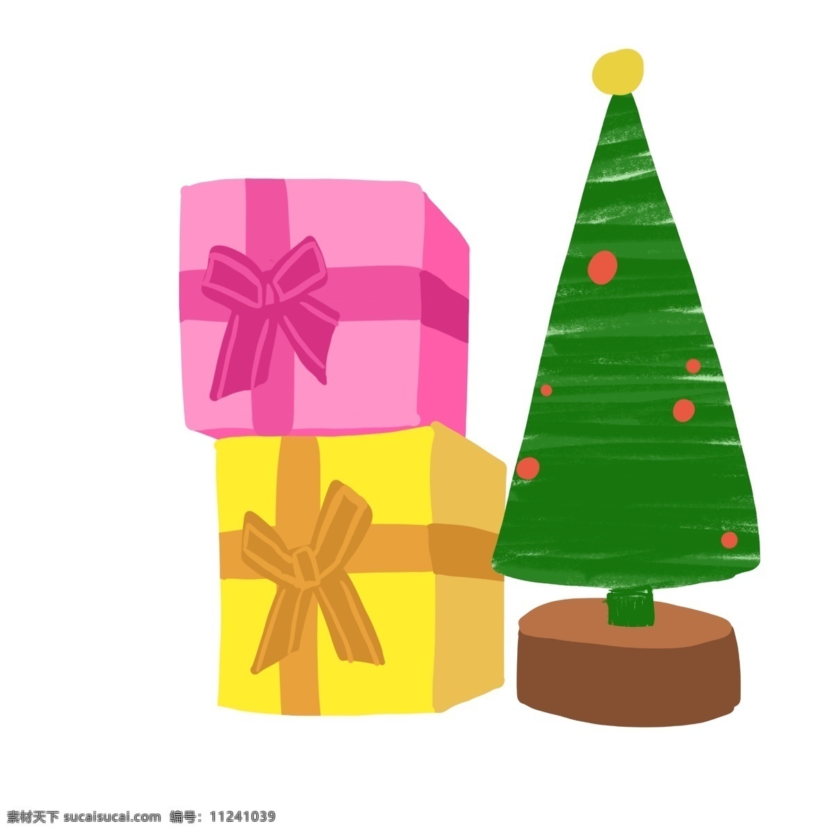 圣诞节 礼物 盒子 圣诞树 插画 可爱 英文字母 圣诞快乐 礼物盒子 粉色 圣诞帽 艺术字