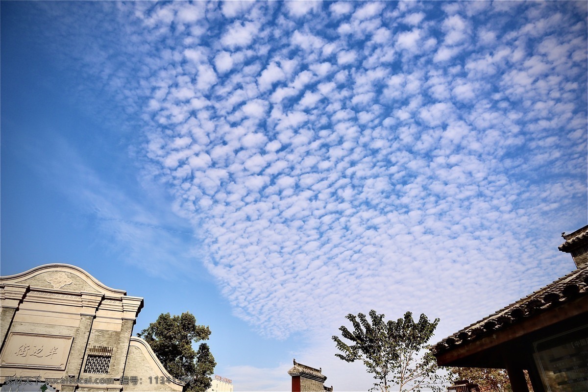 蓝天白云图片 蓝天 白云 天空 精美图片 建筑 古风 自然景观 自然风景