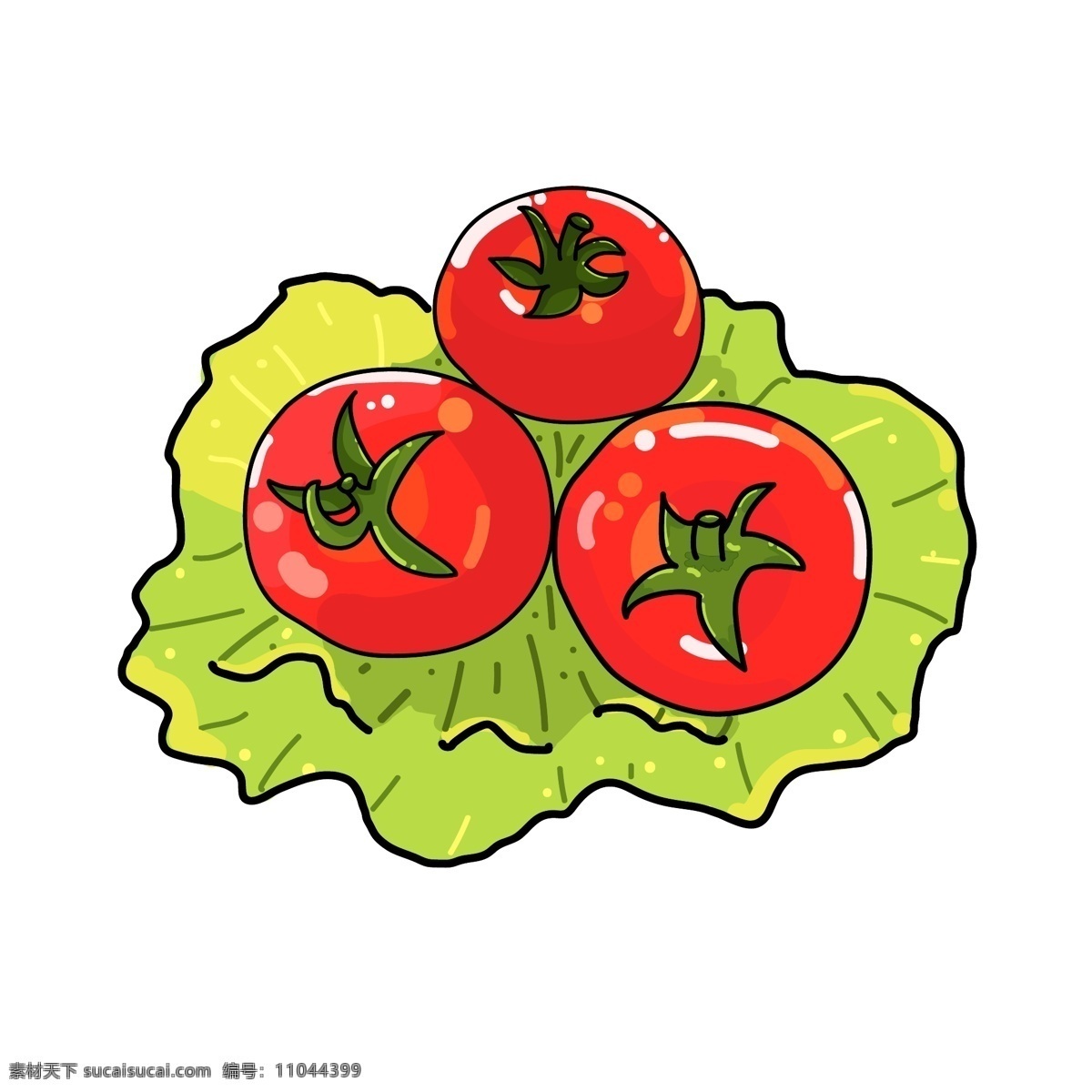 蔬菜 红色 卡通 仿真 西红柿 矢量 矢量图 手绘 食材 番茄 可爱 果蔬 配菜 美食 青菜 png格式