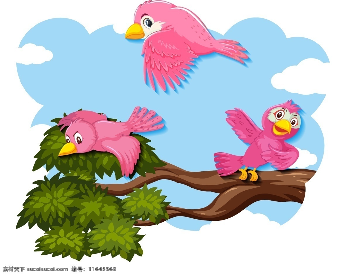 卡通小鸟图片 卡通小鸟 飞鸟 可爱 动物 动物素材 鸟 鸟类 卡通动物生物 卡通设计