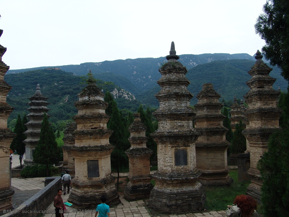 少林寺塔林 塔林 高塔 远山 园林建筑 建筑园林