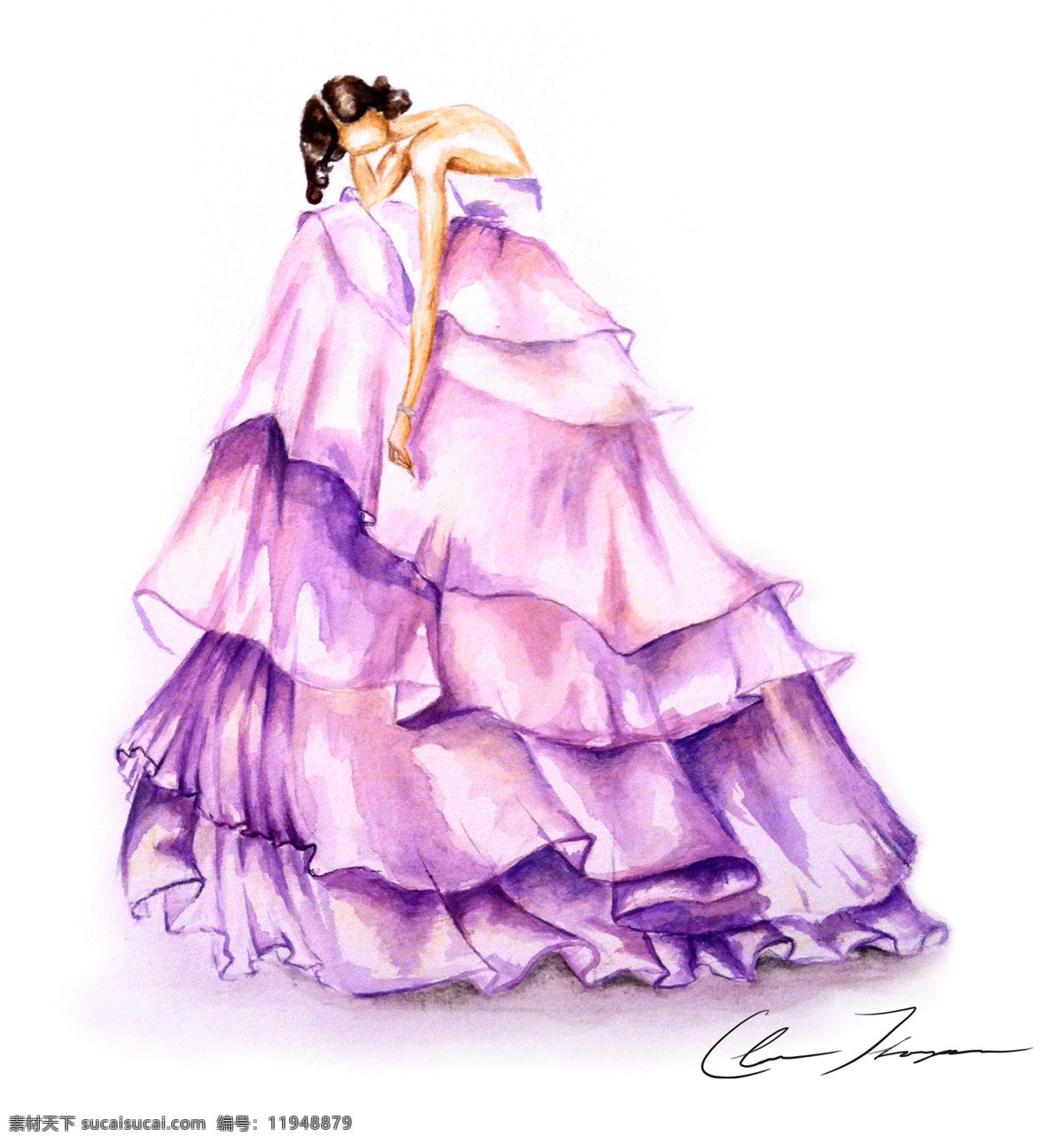 紫色 长裙 礼服 设计图 服装设计 时尚女装 职业女装 职业装 女装设计 效果图 短裙 衬衫 服装 服装效果图 连衣裙